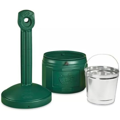 Récipients en plastique pour fumoir à cigares et à cendres | Changement de doublure torsadée ignifuge et facile à changer (vert)