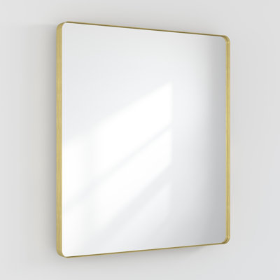 Lesamuel Filleted Corner Wall Mounted Bathroom and Vanity Mirror With Aluminum Frame