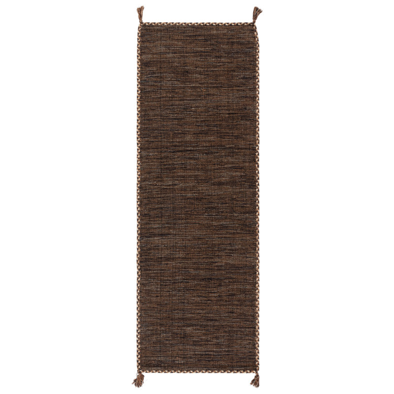 Amaral Hand Woven Cotton Solid Color Rug, Runner 2'3" x 7'