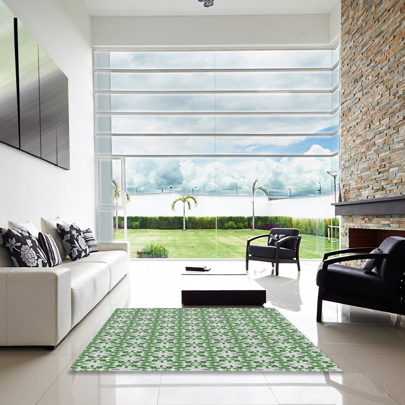 Tapis vert foncé à tisser électrique, Carré 7 pi
