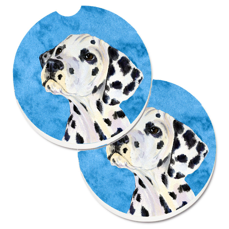 Sous-verre barbu collie voiture, Dalmatien noir