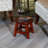 Cherry Wooden Stool - Floral Decoration For 'S Rooms Rubberwood 10" Height X 11" Diameter Compact Footrest With & Versatile H D Made From Ideal Side Table-1373701477