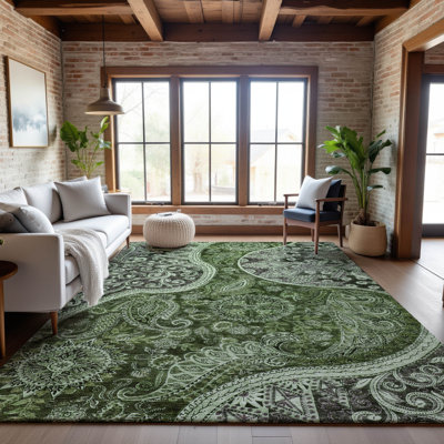 Premium Machine Washable Jamestown AMF1078 Swirl Rug