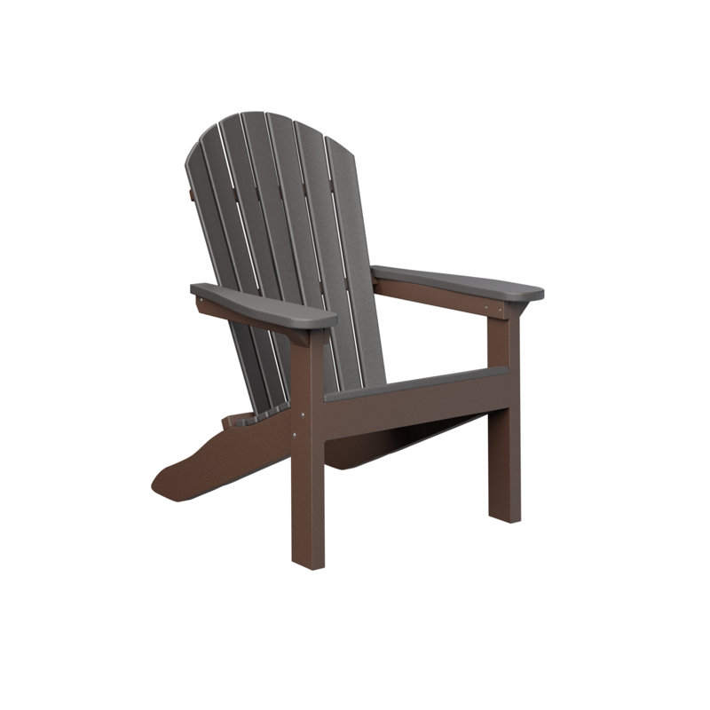 Berlin Gardens Comfo Back Adirondack Chair, Smoke Gray/Chocolate Brown