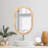 20"x30" Boho Rattan Oval Wall Mirror