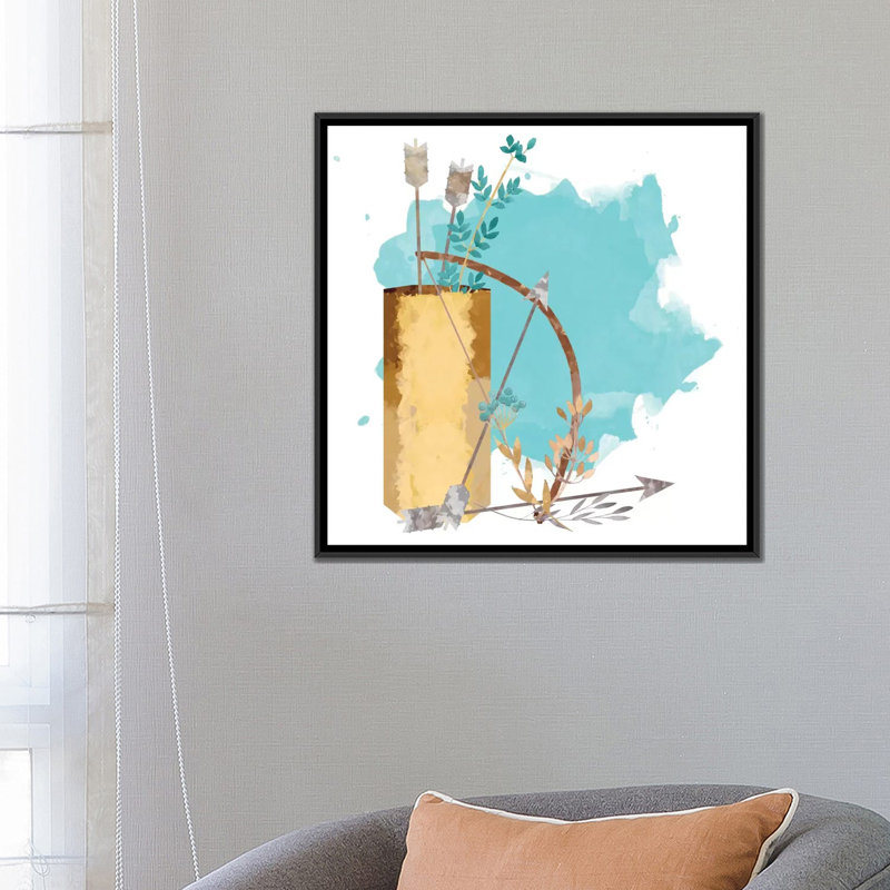 Reproduction d’art sur toile tendue avec garde-papier, H 18 po x l 18 po x P 1,5 po, Toile avec cadre noir, Pas de tapis