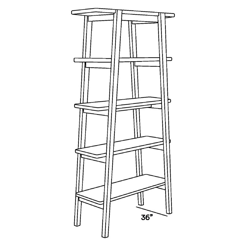 Apanas Ladder Bookcase, Coffee