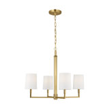 Thomas O'Brien Danica 4 Light Dining Room Chandelier With White Linen Shade