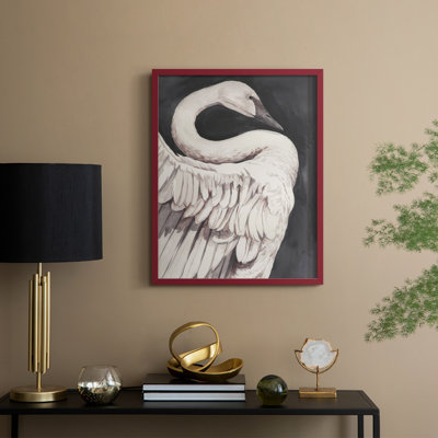 Swan Dance I, reproduction encadrée - bois massif