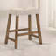 Tabouret de bar 25 po en bois avec siège en tissu, tabouret de comptoir rustique sans dossier, ensemble de 2