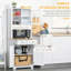 Buffet de cuisine autoportant de 67 po avec huche, garde-manger avec support à micro-ondes, tablette réglable, 2 tiroirs, armoire, blanc