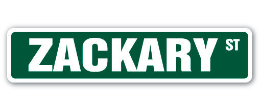 Plaque de rue Zackary en plastique robuste 4 po x 18 po