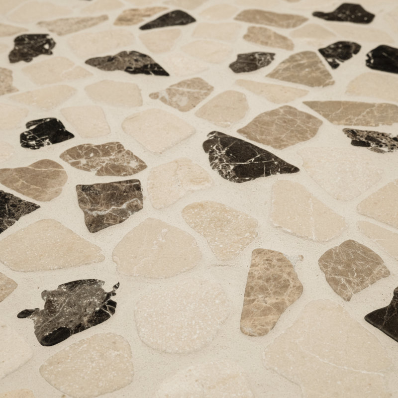 Marvella Pebble 12 in. x 12 in. Natural stone Mosaic Floor and Wall Tile, Marble Blend