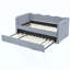 Divan-lit rembourré polyvalent 3 en 1 avec couchette coulissante et poches de rangement latérales, idéal pour les espaces multiples et les espaces restreints-358199608