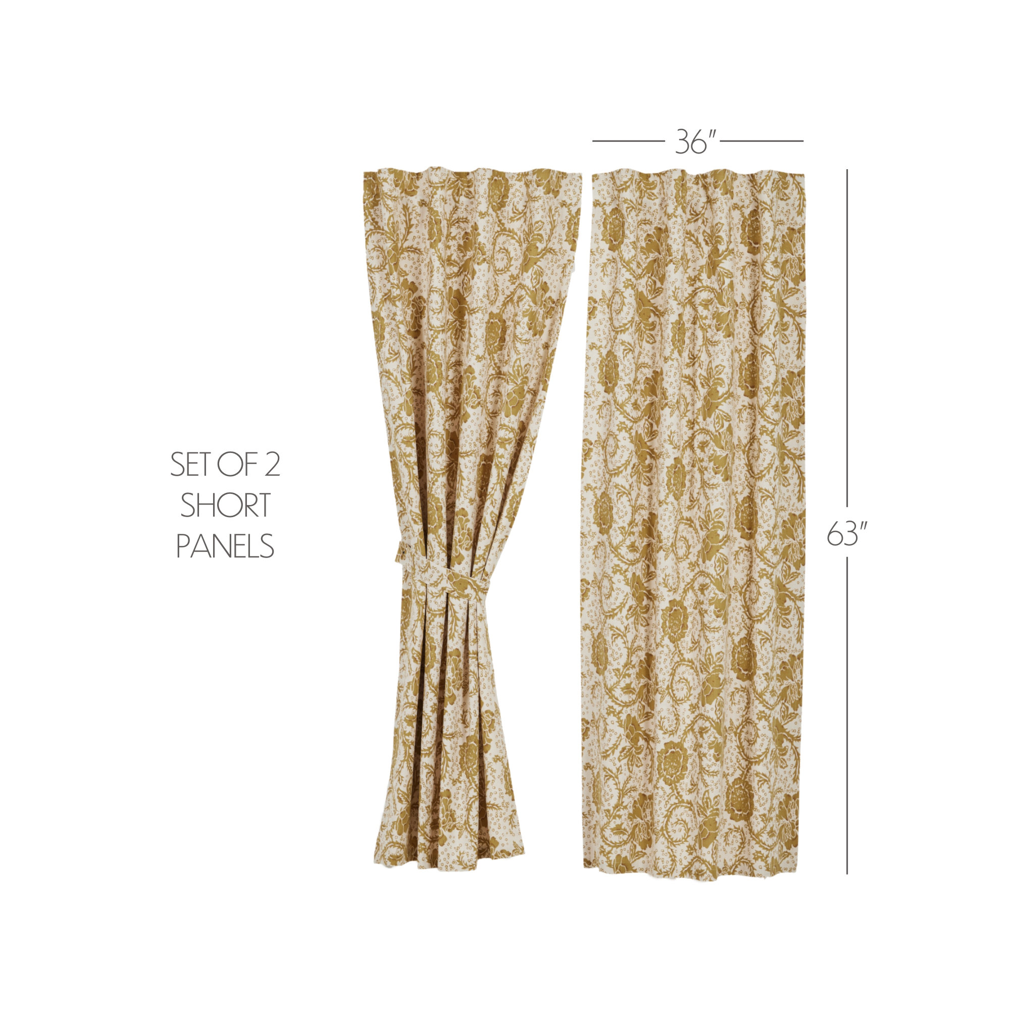 Room Darkening 100% Cotton Curtain, 36" W x 63" L