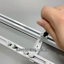 Rail à rideaux rétractable en aluminium, 68,9 po à 129,3 po, rail de plafond ou mural réglable, robuste