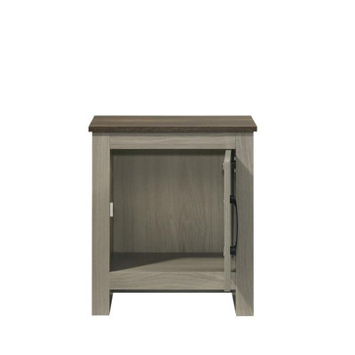 Nilda 16"W Gray Oak End Table, Side Table, Nightstand With Cabinet Door