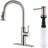 Pull Down Kitchen Faucet Pull Out Sprayer with Soap Dispenser