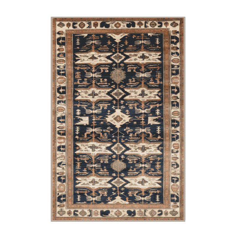Tapis brun lavable à la machine, Rectangulaire 3 pi x 5 pi