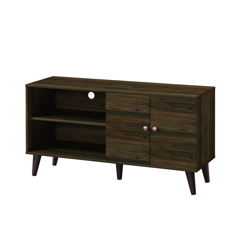 Cool Walnut Tv Stand With Cabinet, Suits Tvs Up To 50-59 Hidden Storage & Open Shelf, For 50-59"