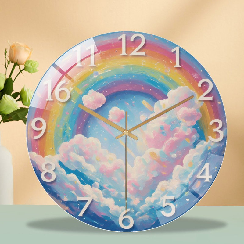 Horloge murale Rainbow Cloud