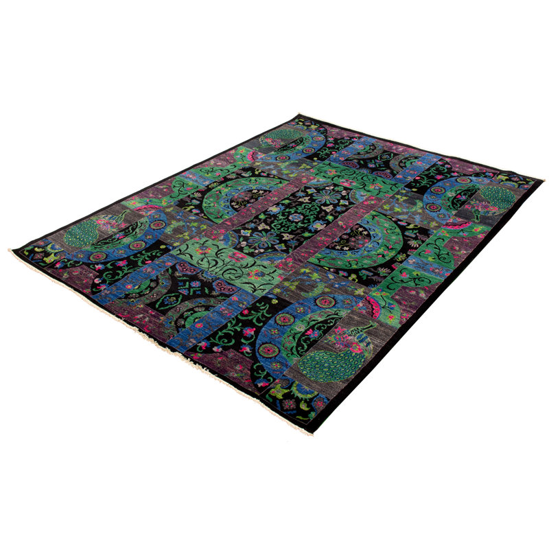 Tapis décoratif en laine de conception unique en laine noué à la main de conception unique 9 pi 11 po x 10 pi 3 po Cassiah New Age Lahore
