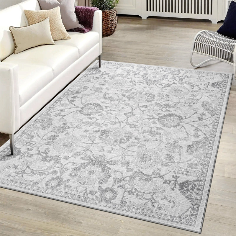 Area Rug, Collection Grey / Oriental, Rectangle 6'7" x 7'9"