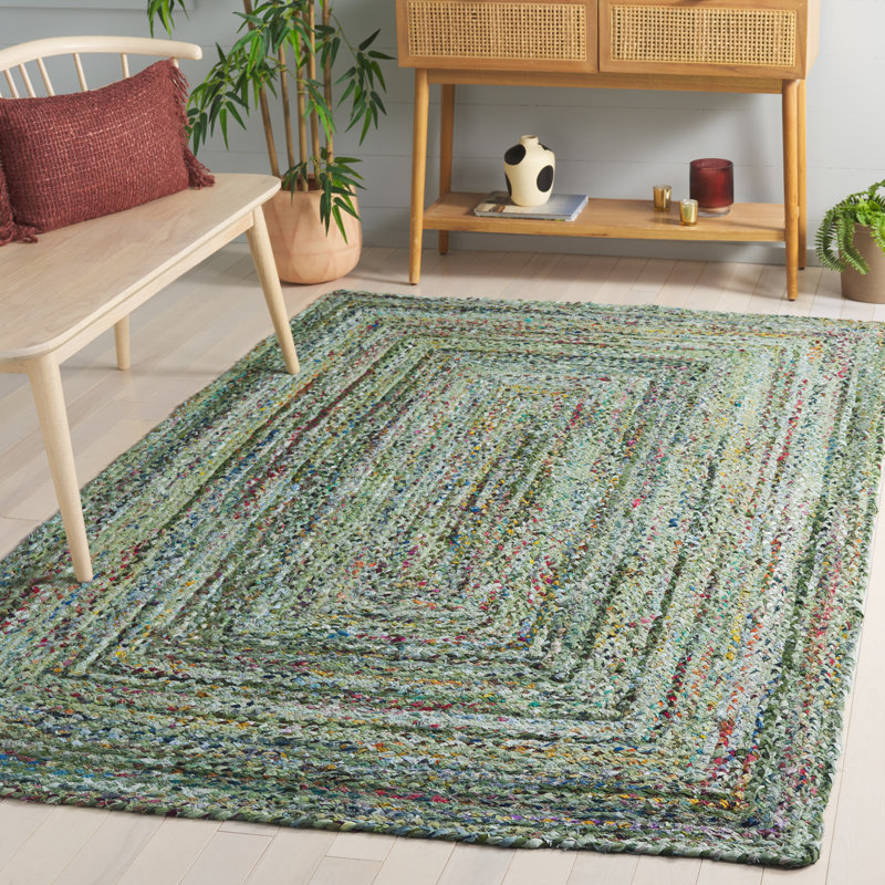 Tapis d'intérieur en coton tressé à la main, Rectangle 5' x 8'