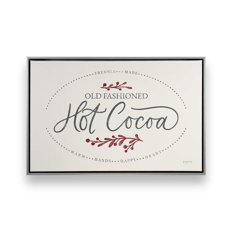 «Hot Cocoa», reproduction sur toile dans un satin, H 24,75 po x l 36,75 po x P 1,75 po, Cadre argenté