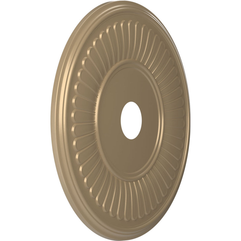Berkshire Thermoformed PVC Ceiling Medallion, 22" H x 22" W x 1" D, Universal Metallic Champagne Mist