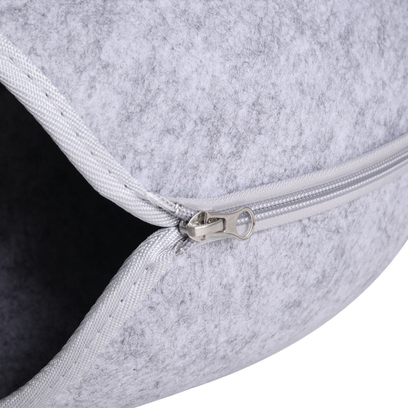 Wimberley Velvet Nest Pet Bed, Light Grey, 27H x 60 W x 60 D cm