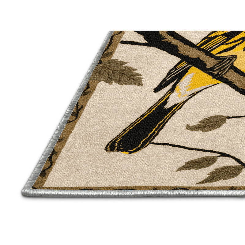  Tapis lavable jaune, Carré 3 pi