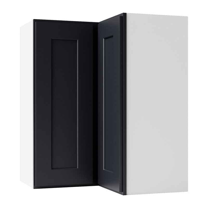 Armoire murale d'angle, L 24 po x H 30 po x P 12 po, Noir Shaker