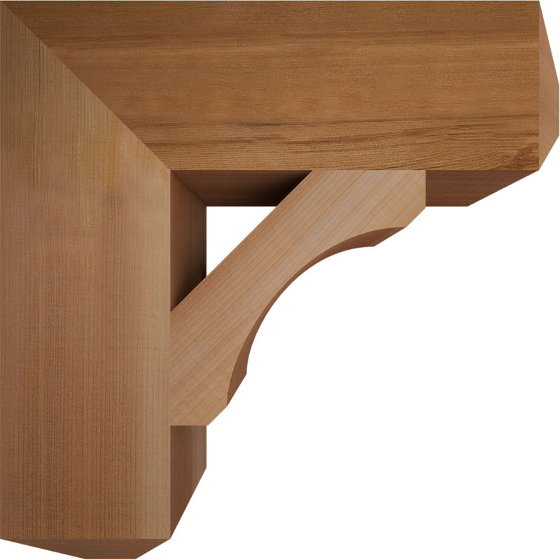 H Wood Bracket/Corbel, Western Red Cedar (Smooth), 14" H x 3.5" W x 14" D