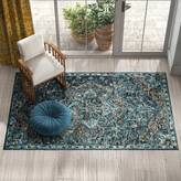 World Menagerie Eduarda Hand-Hooked Wool Teal/Gold Area Rug & Reviews ...
