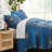 Midnight Floral Blue Microfiber Quilt Set-711104615