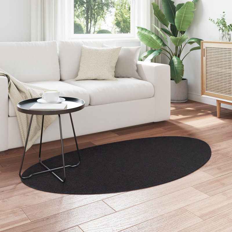 Rugs Black Synthetic Non-Slip Accent Rug, Novelty 80 x 150 cm