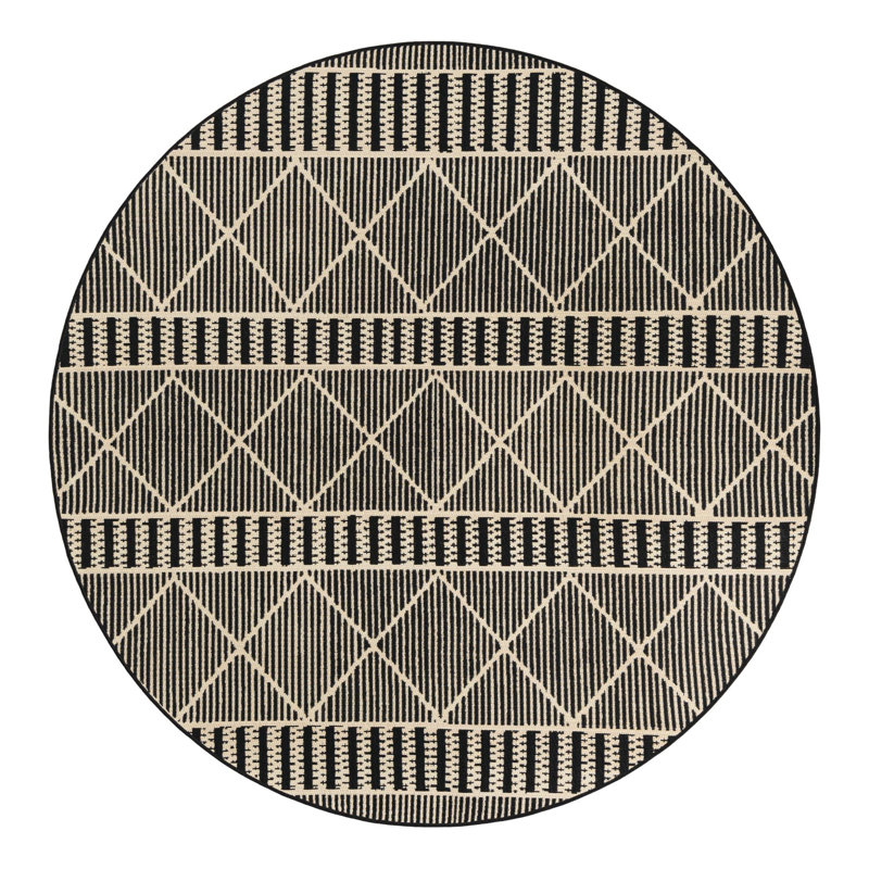 Tapis d'extérieur Black_Unique Loom Dalyan, Rond 10pi