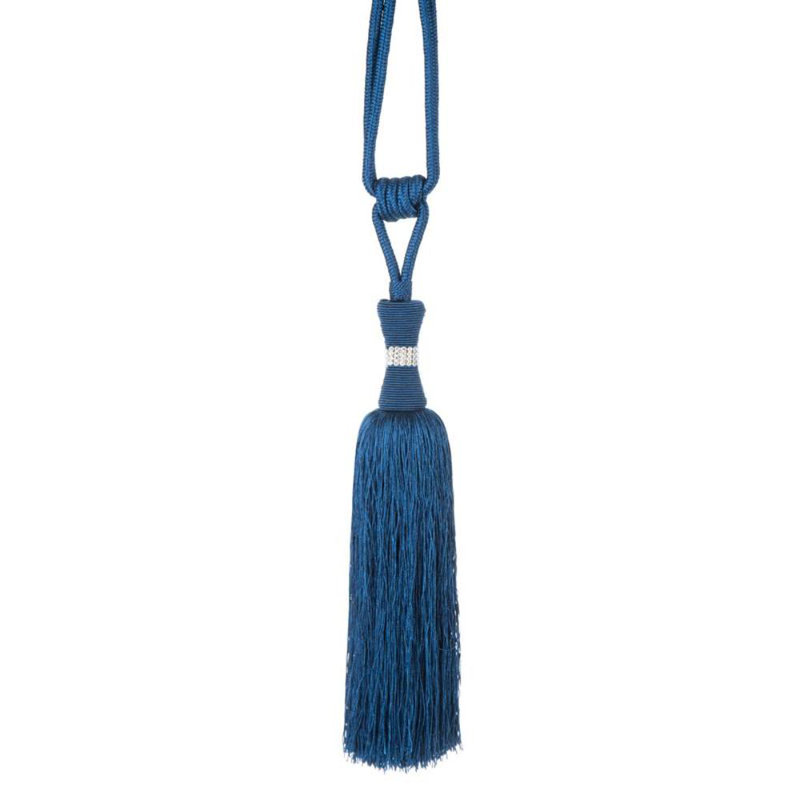 Gemmenne Fabric 10cm Curtain Tieback, Navy Blue