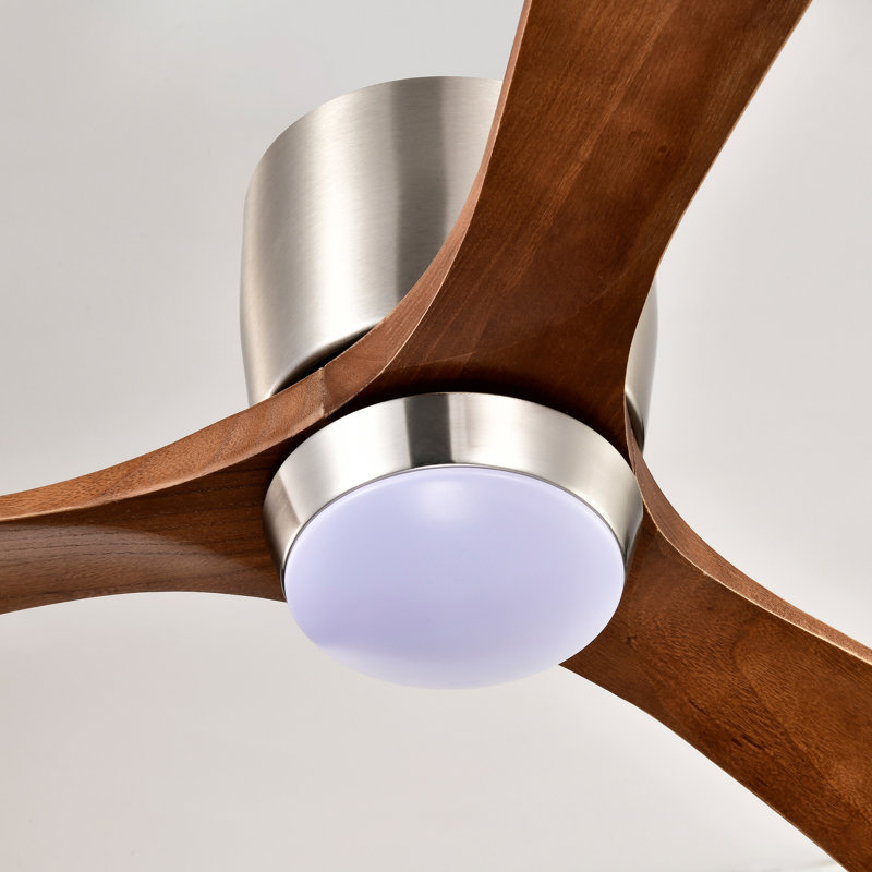 Ventilateur de plafond 52 po avec lumières, Nickel, Brun