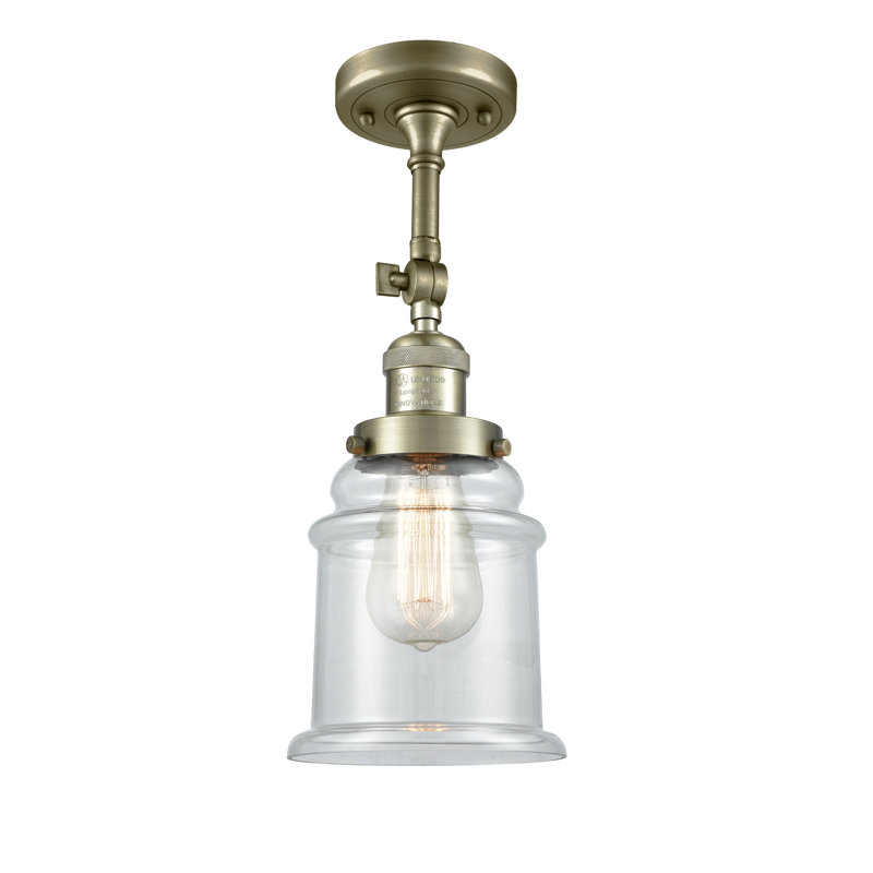 Galaviz Dimmable Bath Sconce, 6 Watt Vinage LED Bulb, Clear, Antique Brass