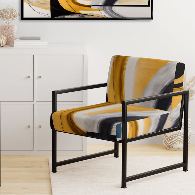 Chaise d'appoint rembourrée Glam Gold and Black Expression IV, Noir
