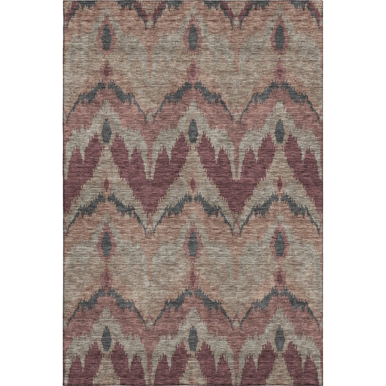 Premium Machine Washable Prisco Burgundy Rug