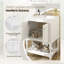 Meuble-lavabo de 24,4 po avec lavabo en céramique, armoire de luxe moderne en bois massif avec rangement fermé et tablette ouverte, pieds sculptés épurés-309772620