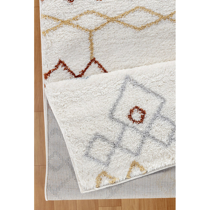 Tapis ivoire à poils longs Loft, Rectangle 5 pi 3 po x 7 pi