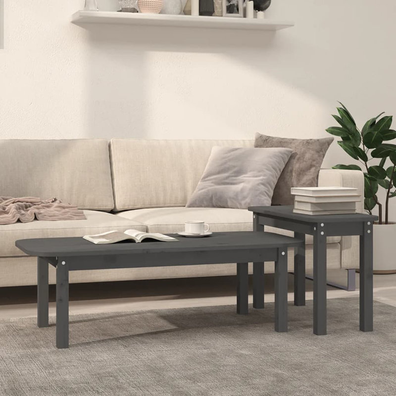 Wrenshall Solid Wood Four Leg Coffee Table, Grey