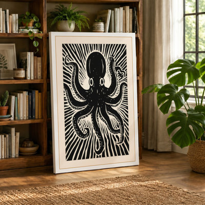 Octopus Starburst Graphic Art - Wrapped Canvas