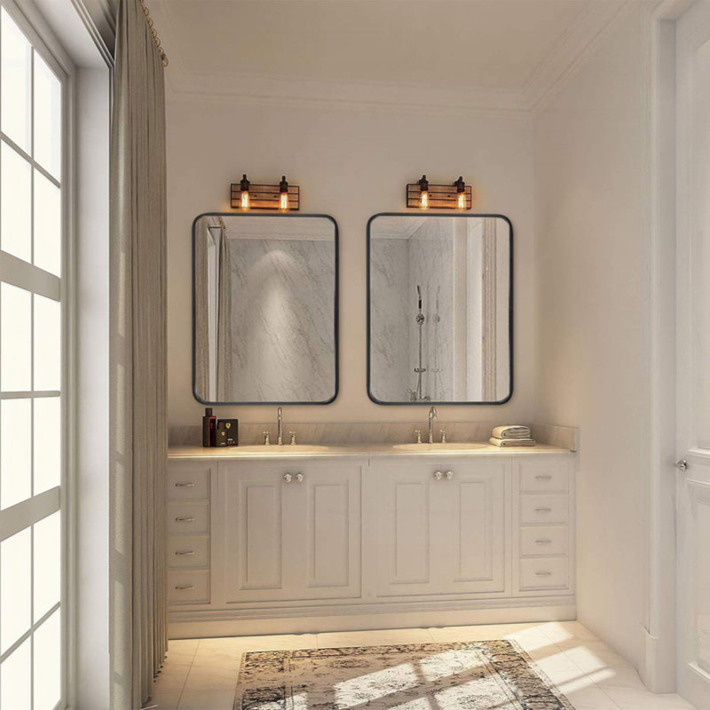 Miroir mural pour salle de bain, Noir, 30 po x 22 po