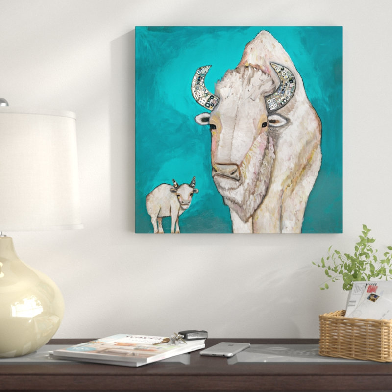 «White Buffalo Baby», reproduction sur toile tendue, H 12 po x l 12 po, Canevas