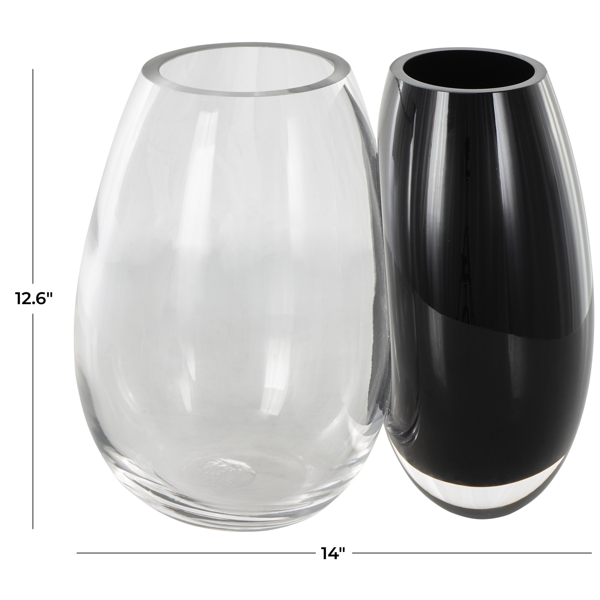 Aeson Recycled Glass Table Vase, 12.60" H x 14" W x 8.70" D